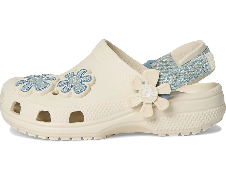 Детские сабо Crocs Kids Classic с ремешком и джинсовым принтом