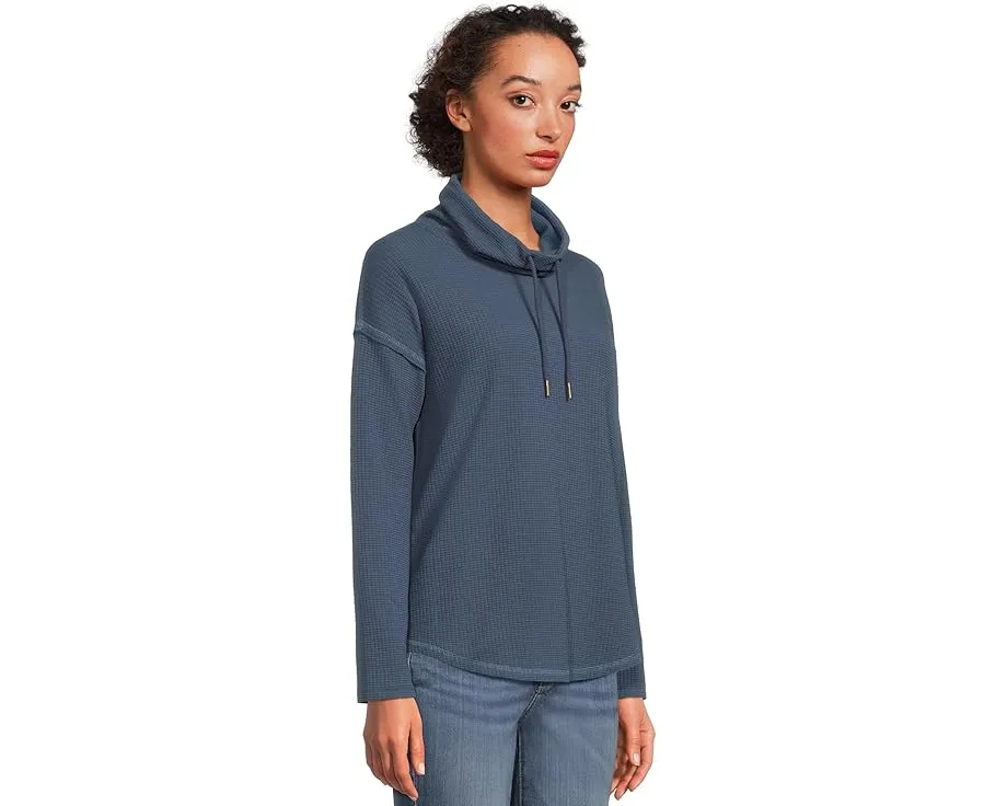 Свитер Lilla P с округлым подолом и воротником стойкой из текстурированного материала