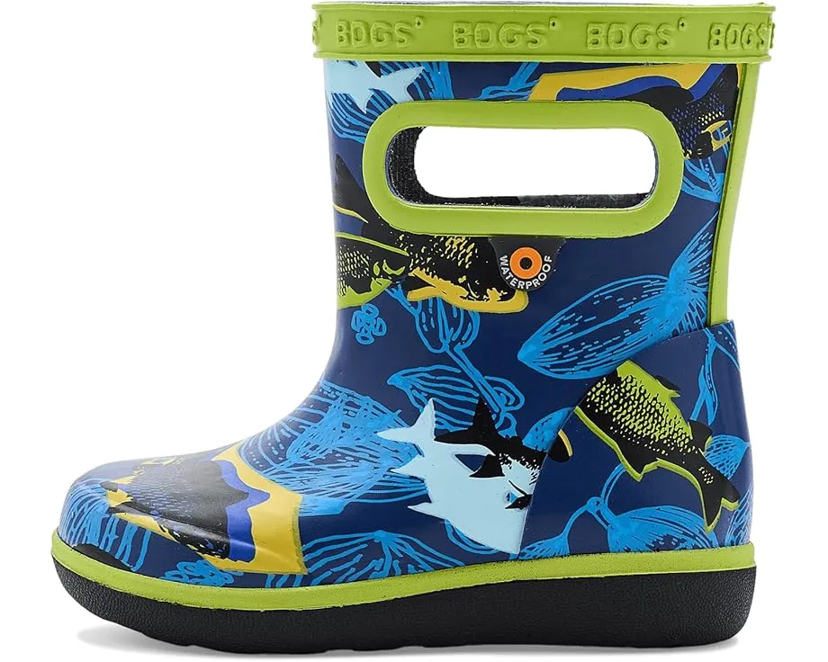 Детские сапоги Bogs Kids Skipper II Fish с принтом рыбок