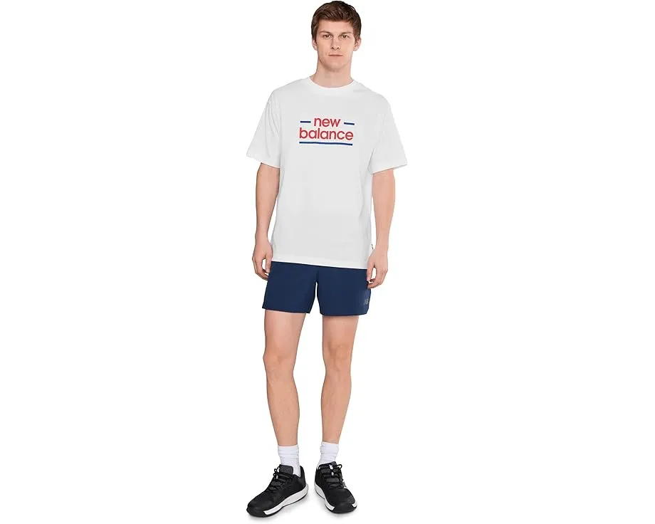 Футболка New Balance Linear Lines с графическим принтом и свободным кроем