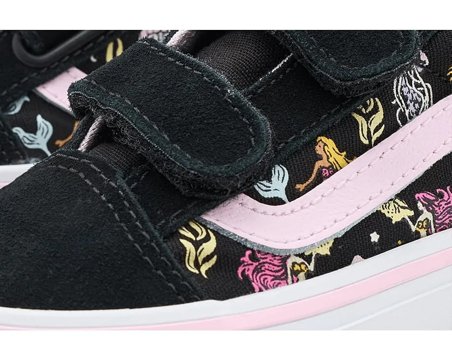 Кроссовки Vans Kids Old Skool V с блестками и застежками на липучках