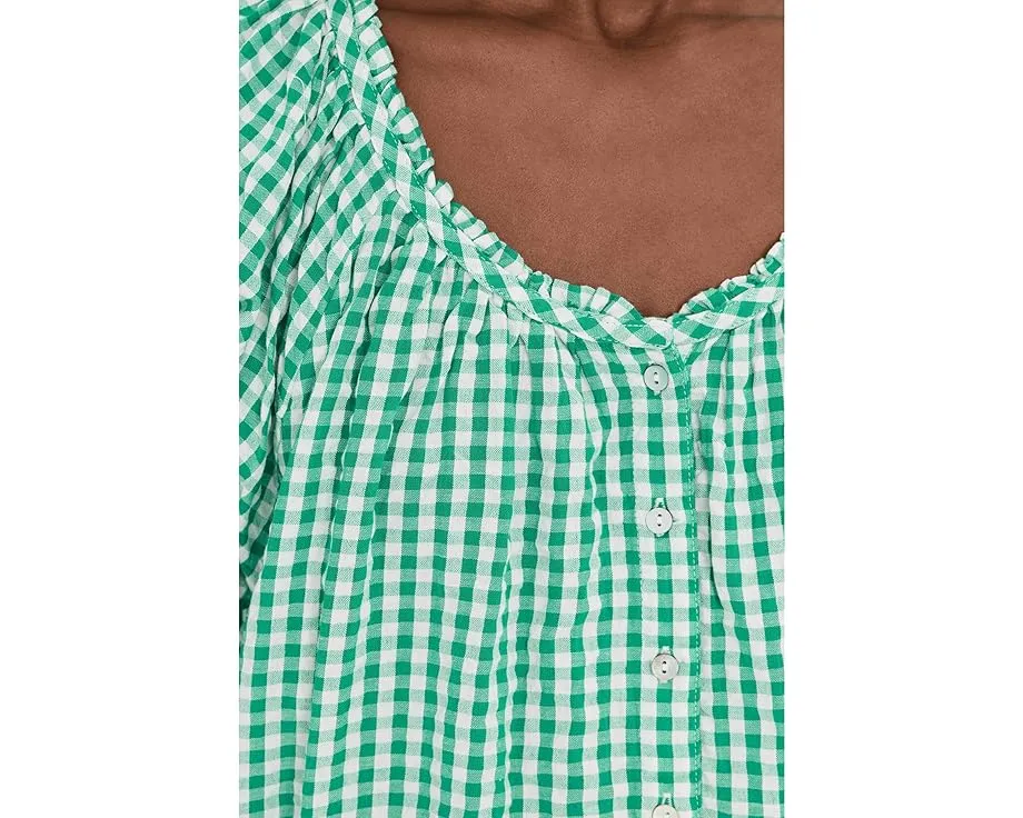 Туника Farley в клетку Free People с короткими рукавами буф