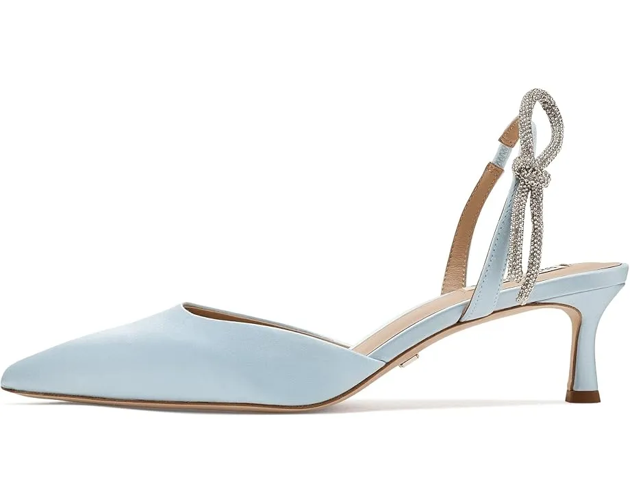 Туфли Badgley Mischka Gentry на низком каблуке с шелковым верхом и бантом со стразами