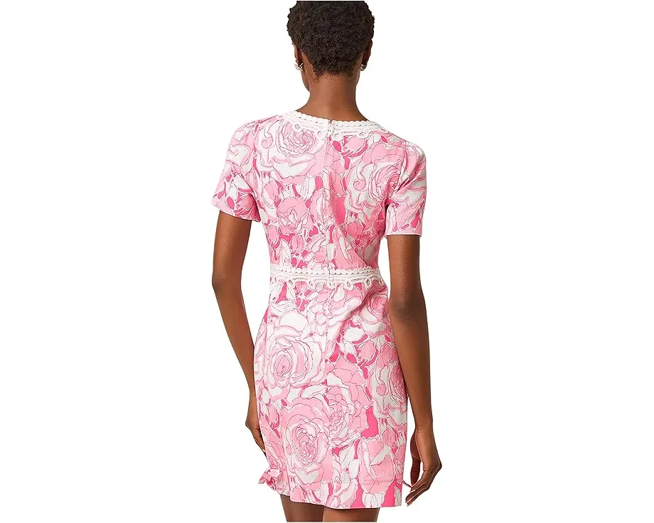 Платье с коротким рукавом Lilly Pulitzer Evita в стиле шифт с V-образным вырезом