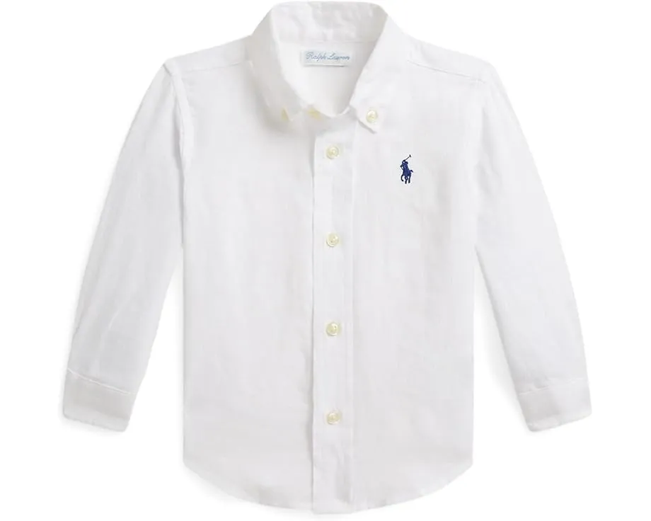 Детская рубашка Polo Ralph Lauren Kids из льна с вышитым пони