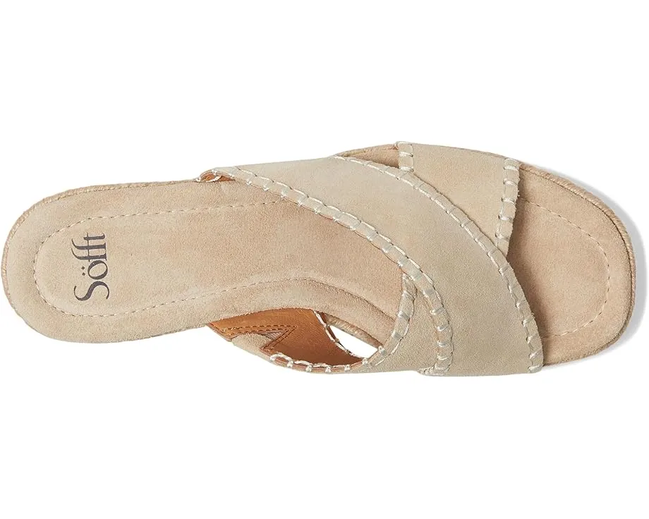 Сандалии Indie от Sofft с X-образным ремешком и плетеным клином