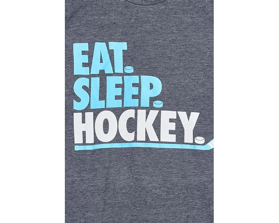 Футболка ChalkTalk SPORTS Kids Hockey CTS Problend™ с принтом Eat Sleep Hockey для малышей