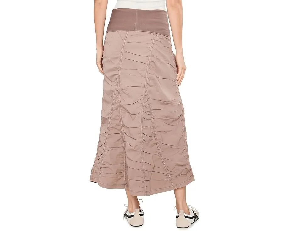 XCVI юбка Gored Peasant Skirt в норковом цвете из стрейч-поплина