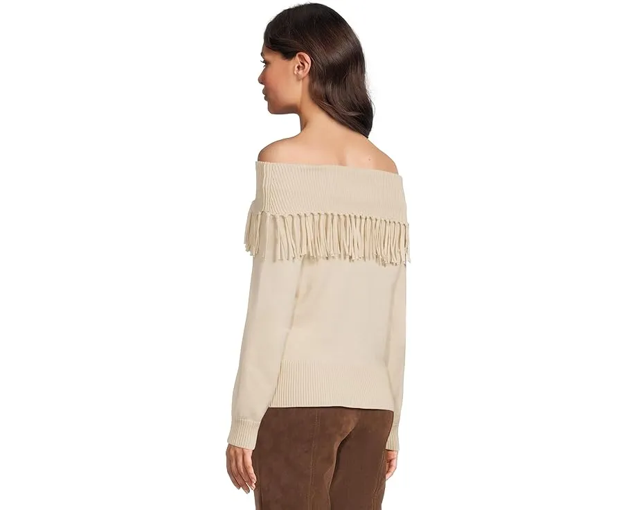 Свитер Splendid Simone с бахромой и широким вырезом