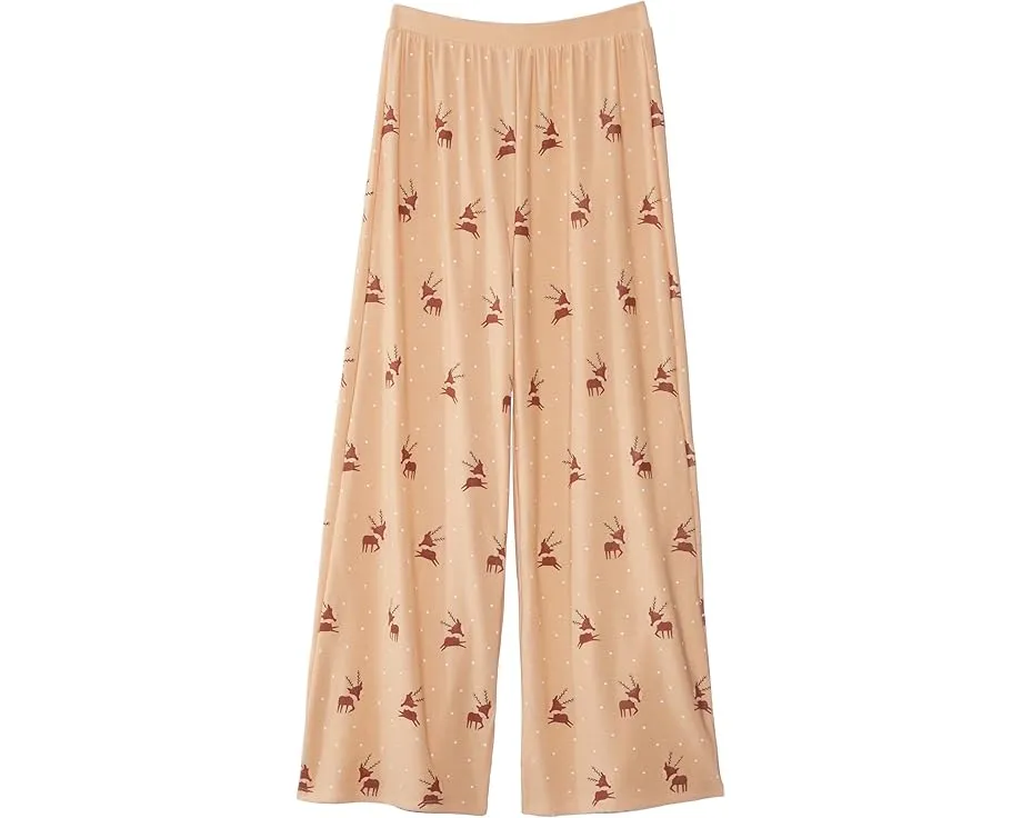 Широкие брюки Chaser Kids Reindeer Snow с принтом оленей и эластичным поясом для малышей и детей