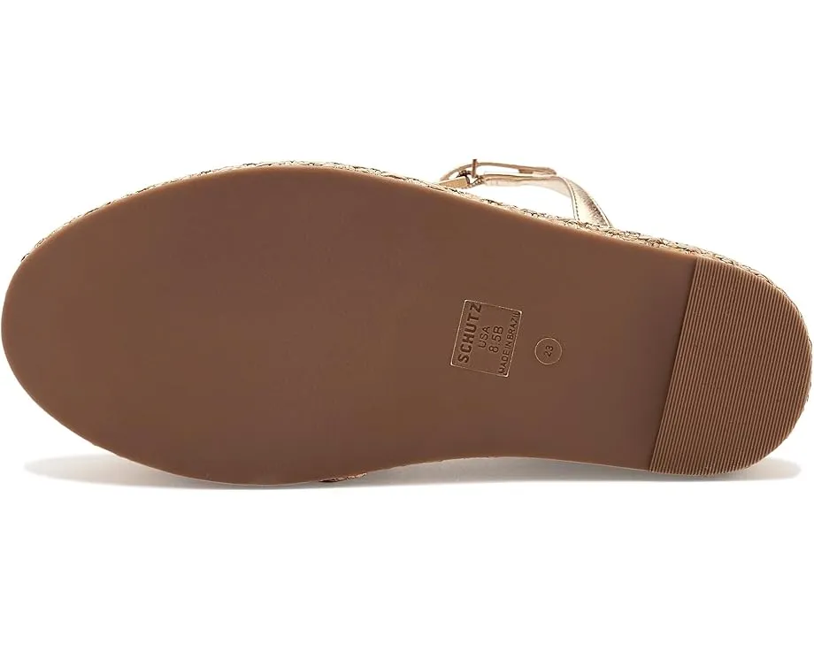 Босоножки-клинья Schutz Keefa Metallic с текстурированной рафией