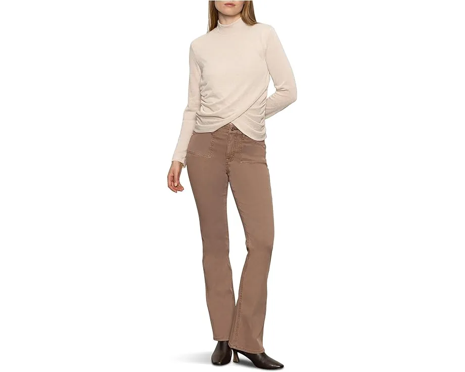 Топ Sanctuary Long Sleeve Draped Mock Neck с драпировкой и высоким воротником