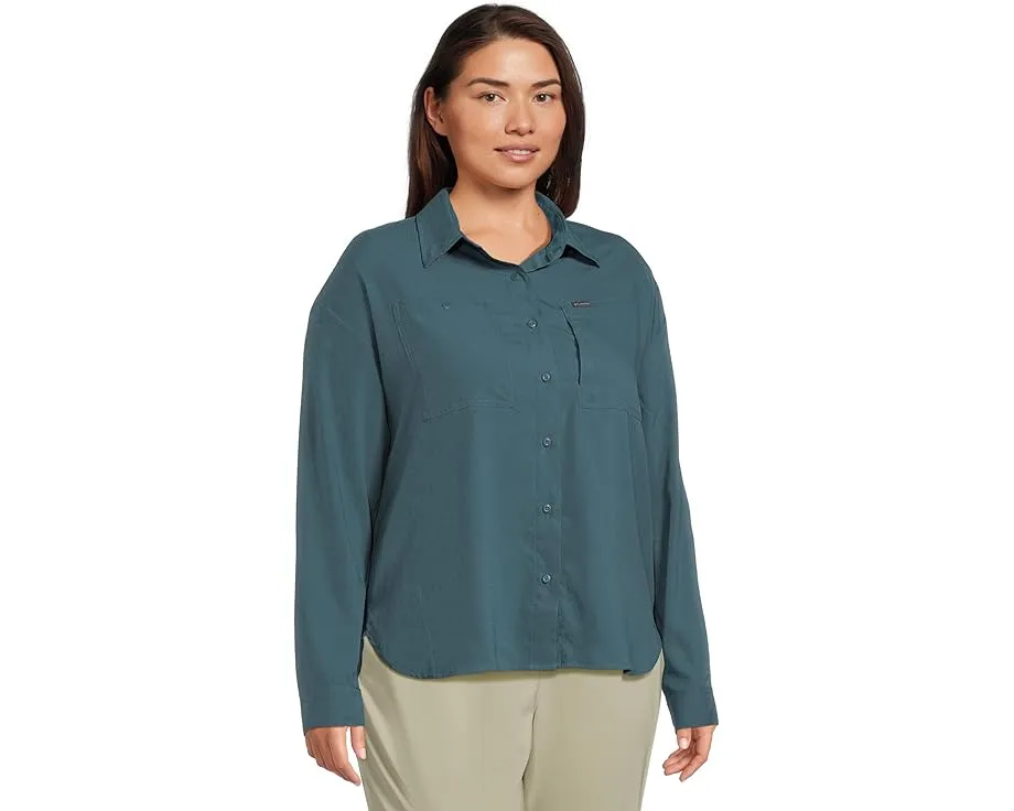Рубашка Columbia Plus Size Silver Ridge Utility с длинным рукавом и UPF 50