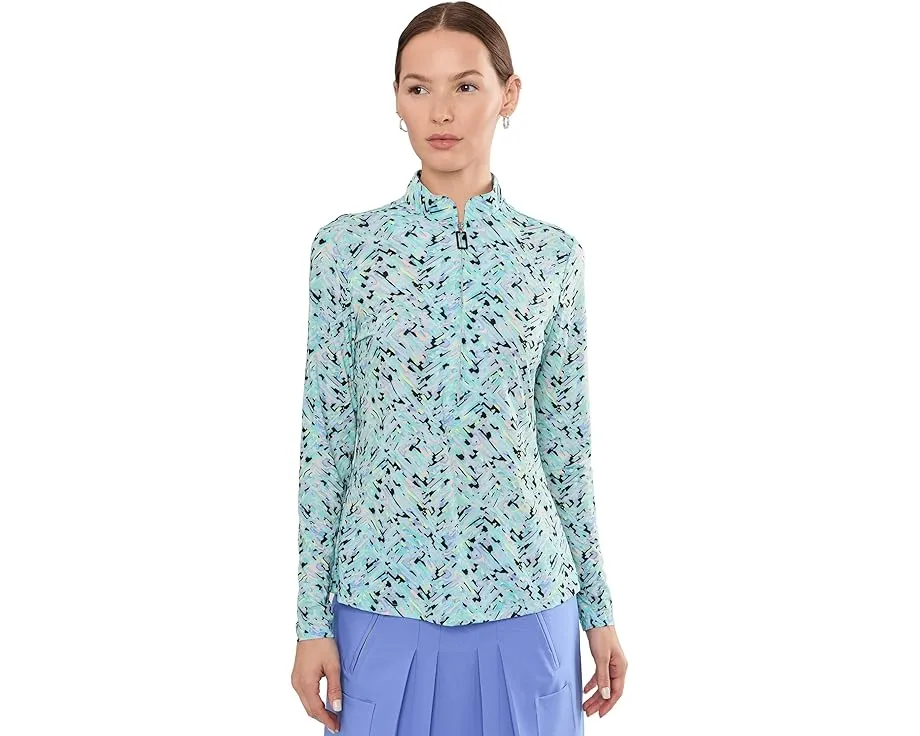 Топ Jamie Sadock с длинным рукавом и четвертью молнии Sunsense Shattered