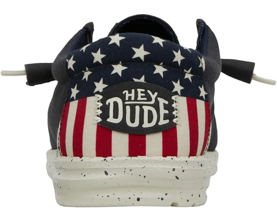 Лоферы Hey Dude Kids Wally Americana для детей с эластичными шнурками