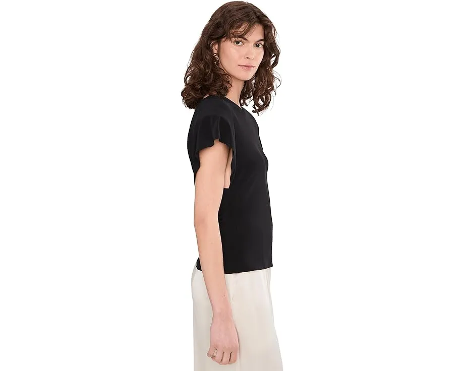 Norma Kamali топ с короткими рукавами и подплечниками