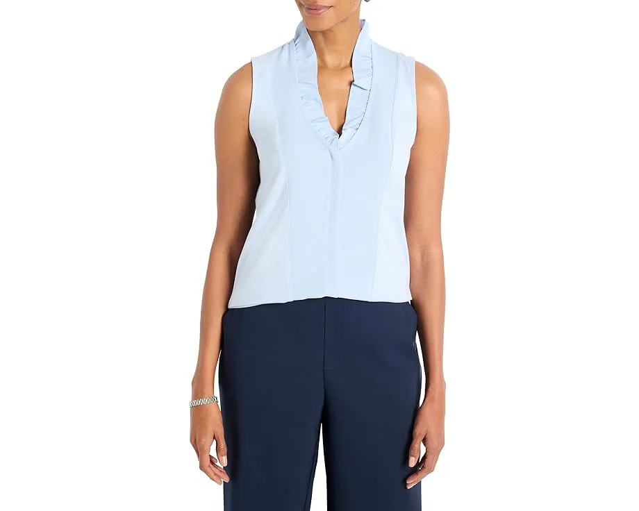 NIC+ZOE Petite Ruffled Around топ с рюшами по горловине