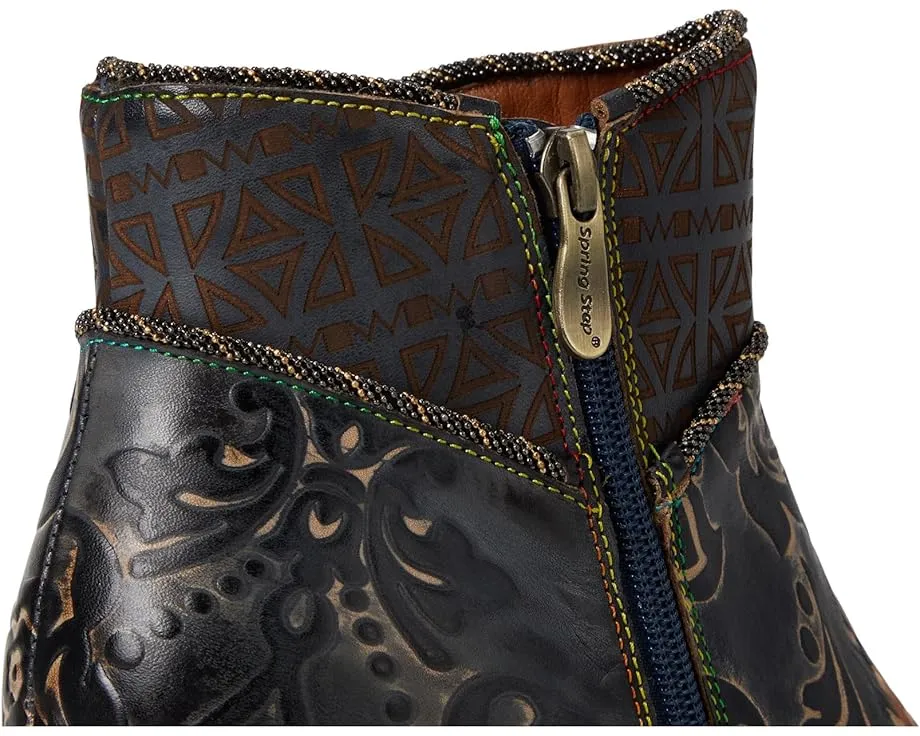 Ботильоны L'Artiste by Spring Step Cherish с тисненым цветочным узором и бархатной подкладкой