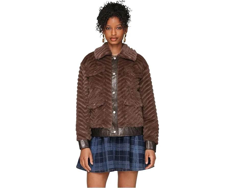 Куртка Faux Fur Trucket с отделкой под кожу от Avec Les Filles