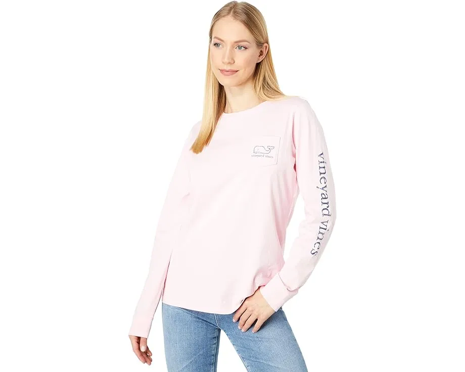 Футболка Vineyard Vines с длинным рукавом и принтом кита в винтажном стиле