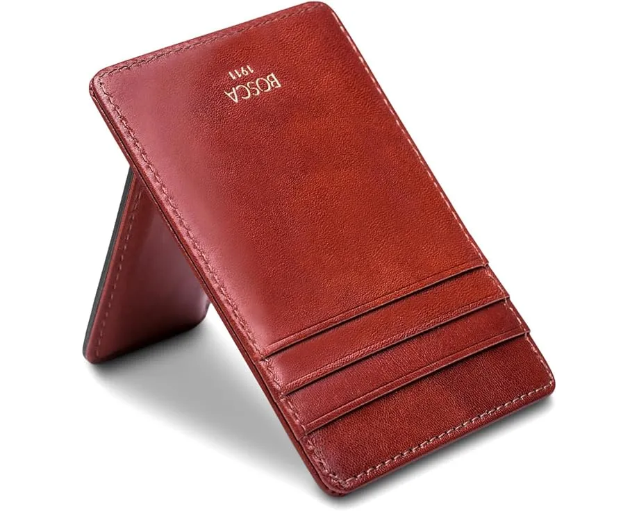 Bosca компактный кошелек для переднего кармана из состаренной кожи с клипсой