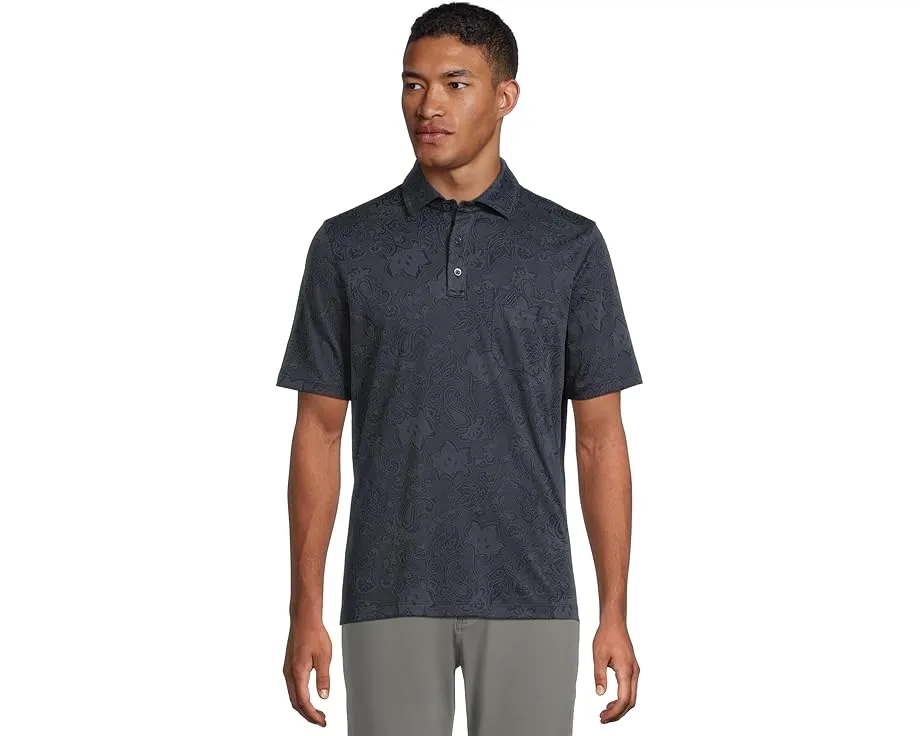 Поло Johnston & Murphy с узором пейсли и жаккардом из хлопка и полиэстера