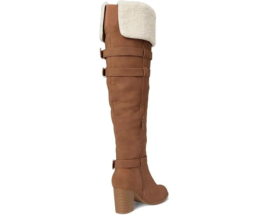 Ботинки Journee Collection Alyza с меховым воротником и застежками
