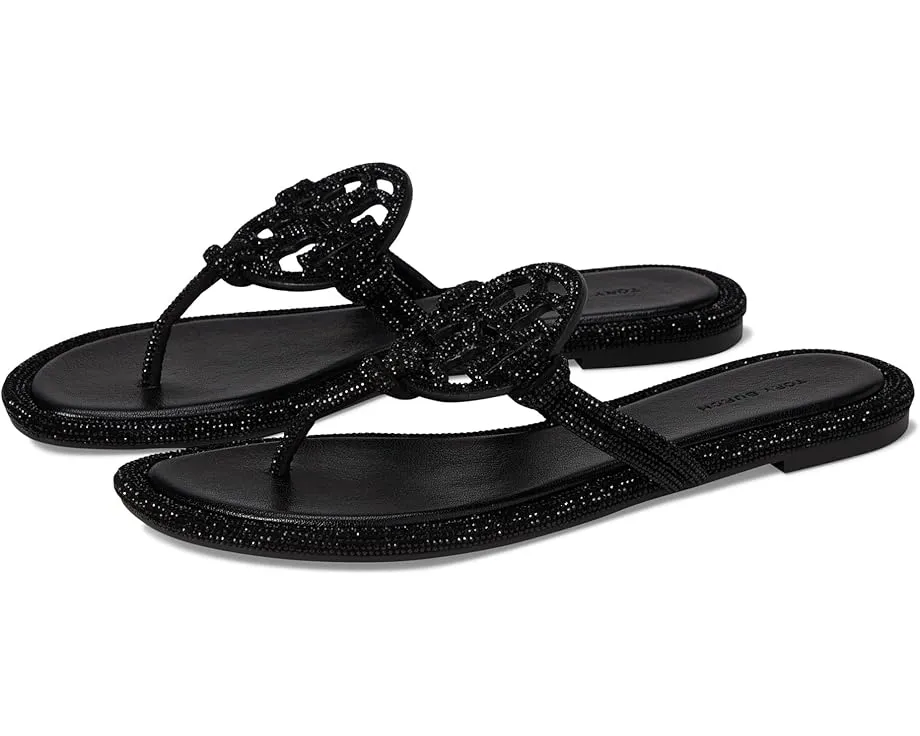 Сандалии Tory Burch Miller Knotted Pave с заклепками и стелькой из овечьей кожи