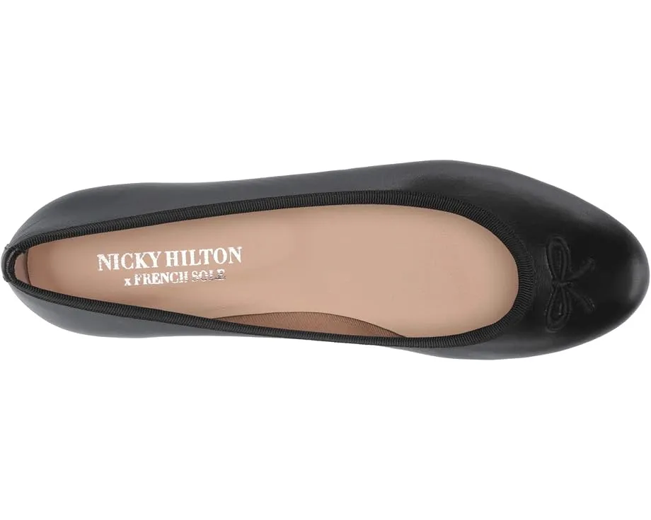 Балетки French Sole Nicky Hilton Kathy с вышитым бантом и кожаной подошвой