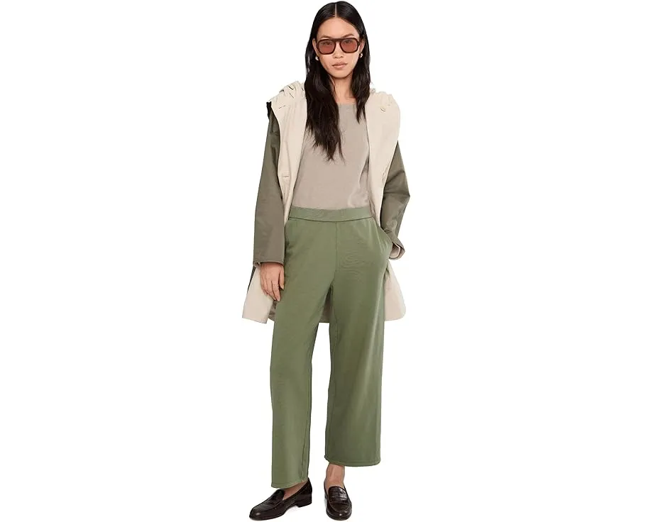 Широкие брюки с манжетами из окрашенного в готовом виде махрового полотна Eileen Fisher