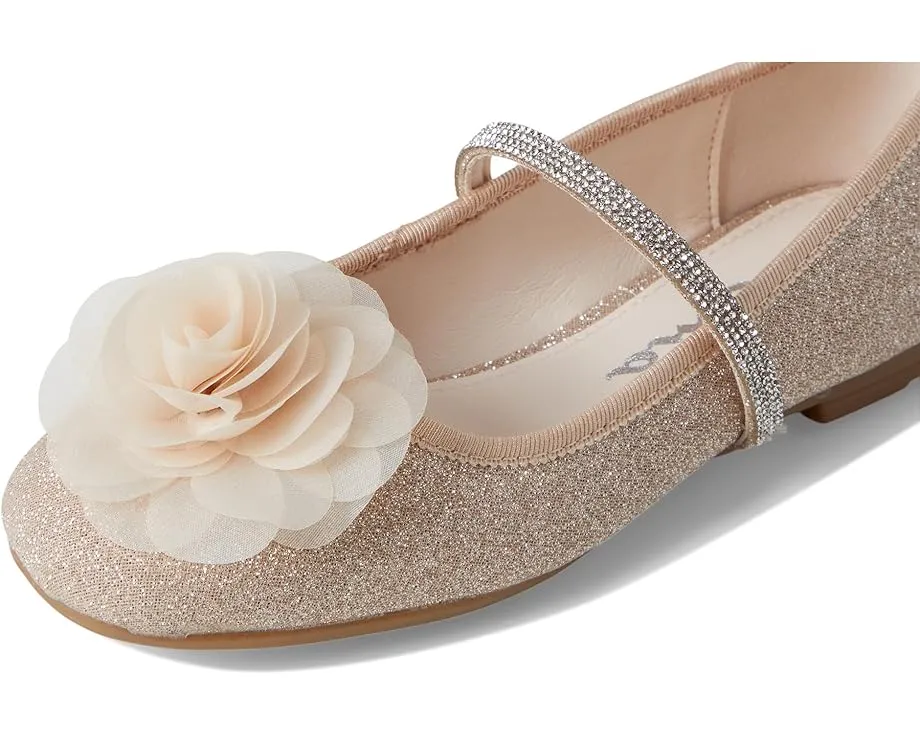 Детские балетки Jory с цветочным украшением и эластичной лямкой Nina Kids