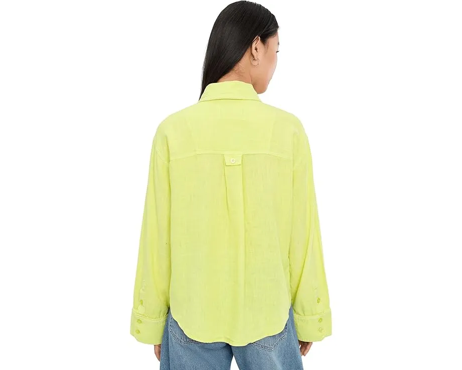 Блуза Linen Laurel Free People с корсетным силуэтом и вышивкой