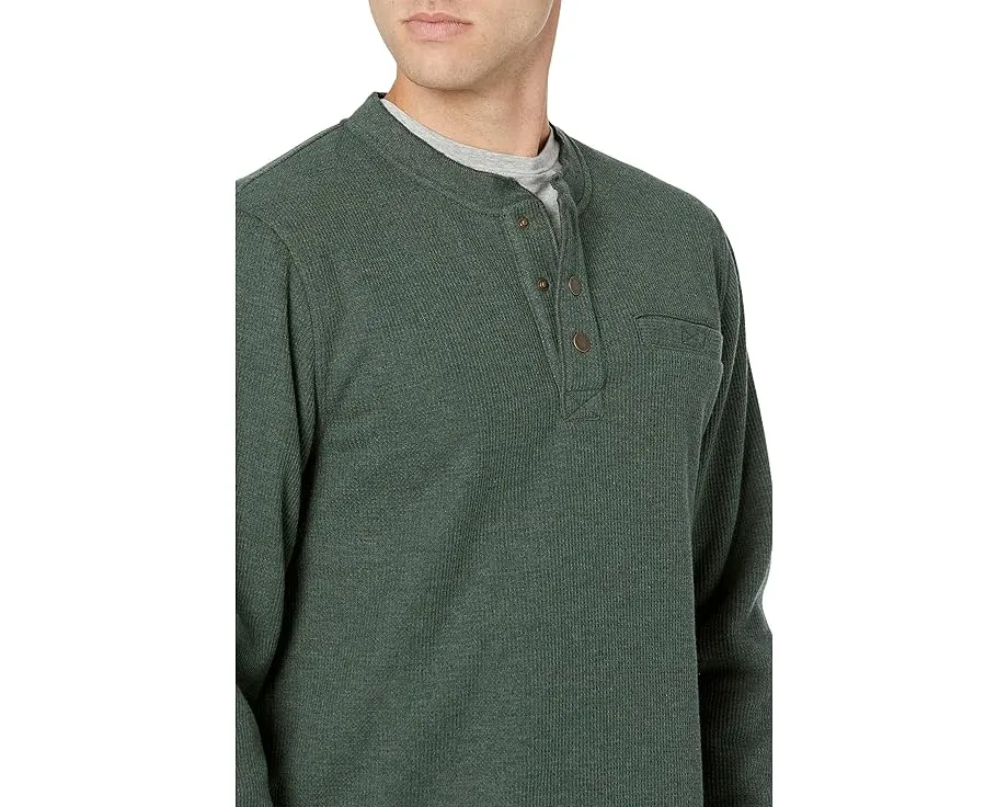Хенли L.L.Bean Katahdin Iron Works с вафельной вязкой и планкой на пуговицах