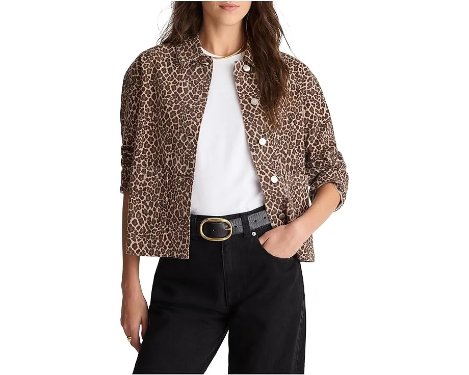 Жакет Madewell Swing Jacket в леопардовом принте с запахом и накладными карманами