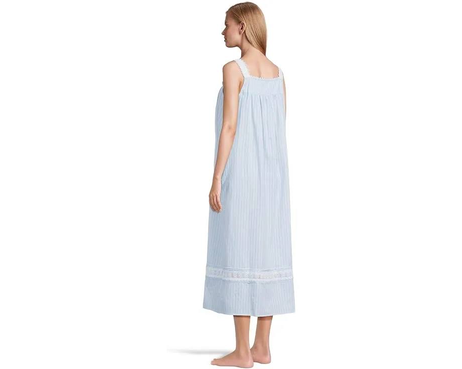 Ночная сорочка Eileen West из хлопка с кружевом и квадратным вырезом