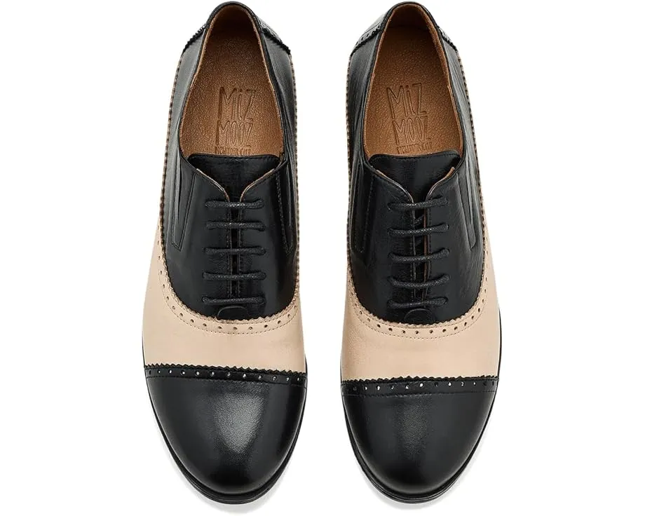 Туфли Miz Mooz Ina Flats с цветным блоком и шнуровкой на квадратном каблуке