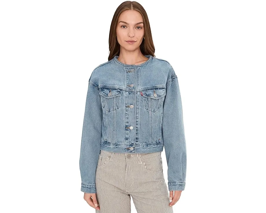 Короткая куртка-тракер Levi's Premium Collarless Shrunken 90s без воротника