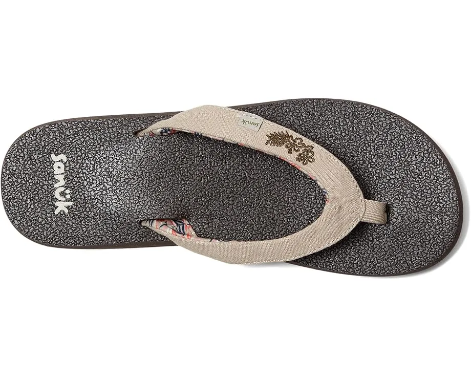 Сланцы Sanuk Yoga Paradise II с вышитыми цветами и стелькой из пены с эффектом памяти