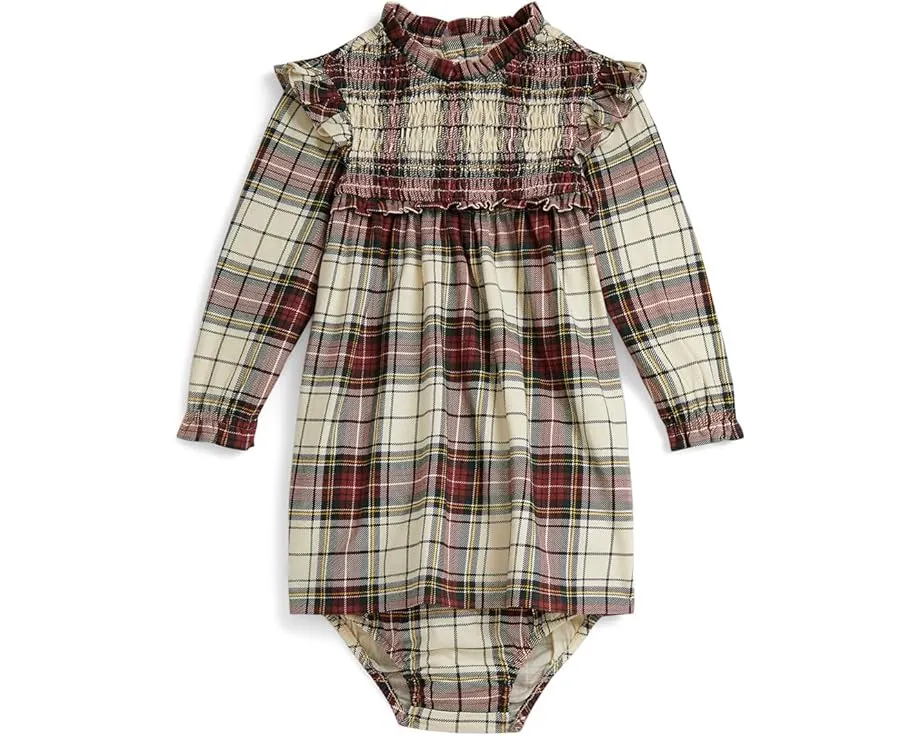 Детское платье и шортики в клетку из хлопкового джерси Polo Ralph Lauren Kids