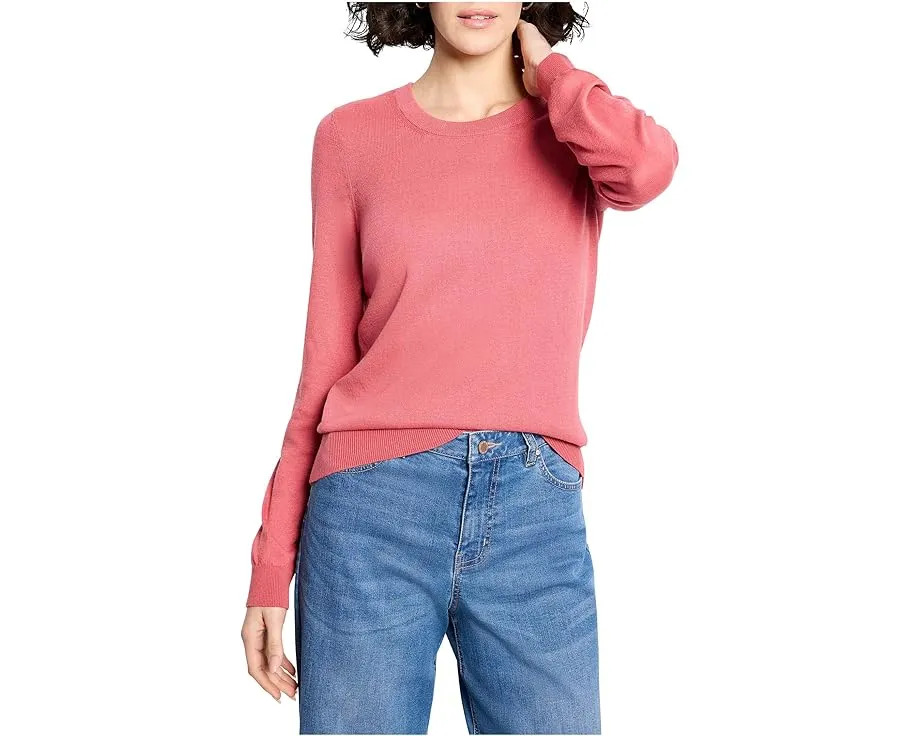 Хлопковый свитер NIC+ZOE с круглой горловиной и резинкой