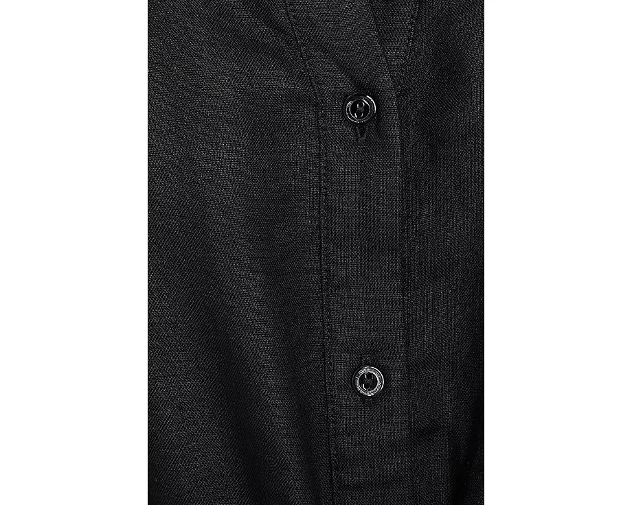 Платье Petite Organic Linen Mandarin Collar с завязкой на талии Eileen Fisher