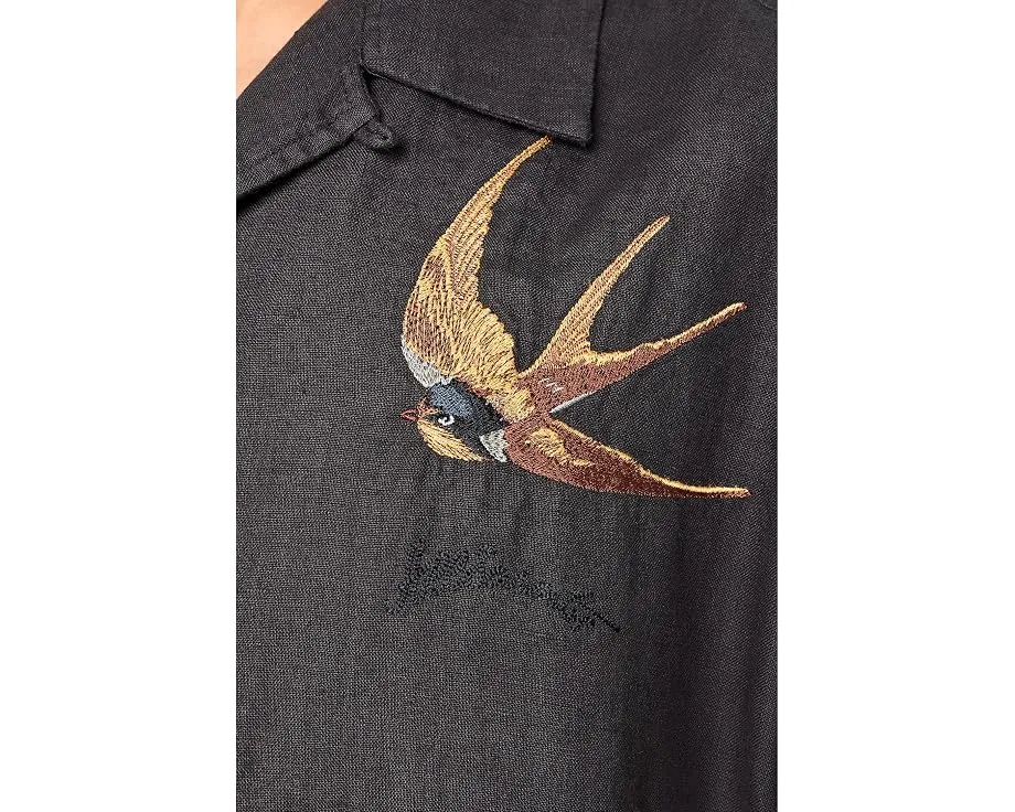 Рубашка Avia с коротким рукавом от AllSaints с вышивкой птиц