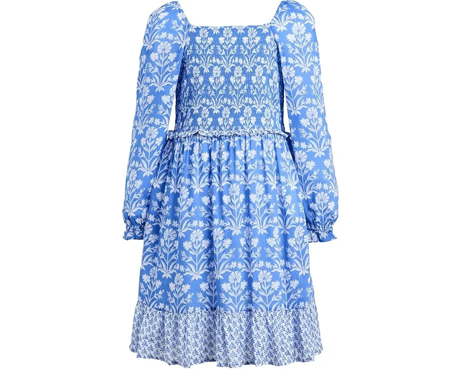 Детское платье Vineyard Vines Kids Lena с квадратным вырезом и длинными рукавами