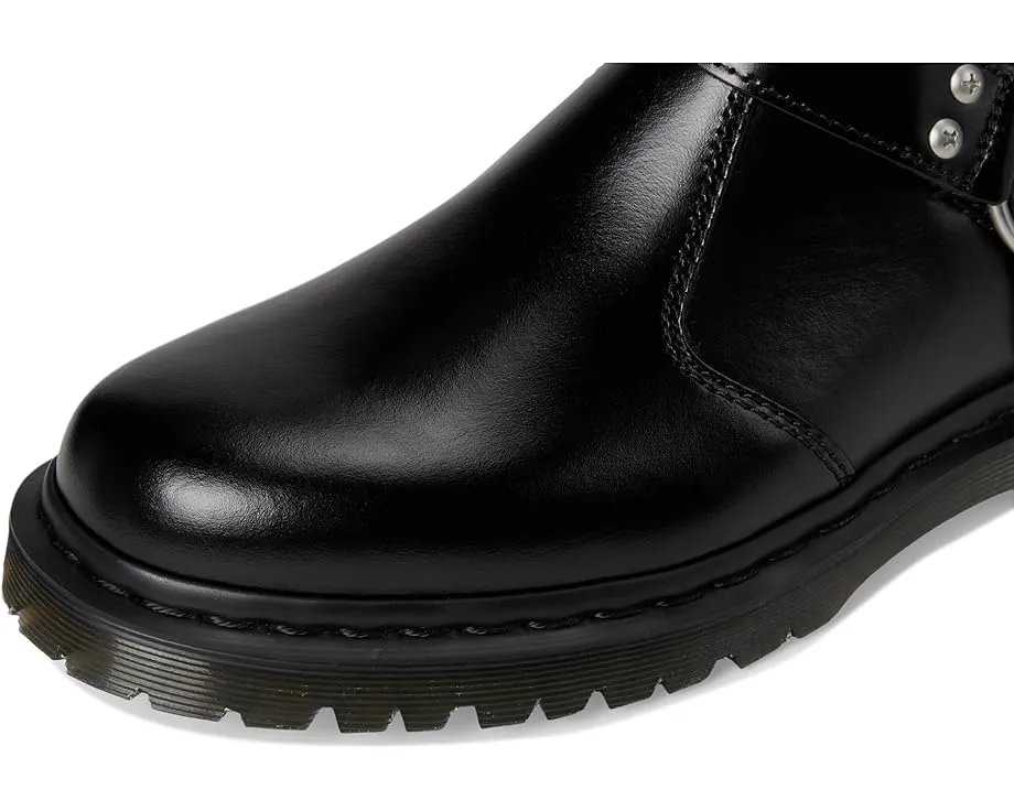 Chelsea ботинки Dr. Martens 2976 Harness из черной анилиновой кожи с декоративными шпильками