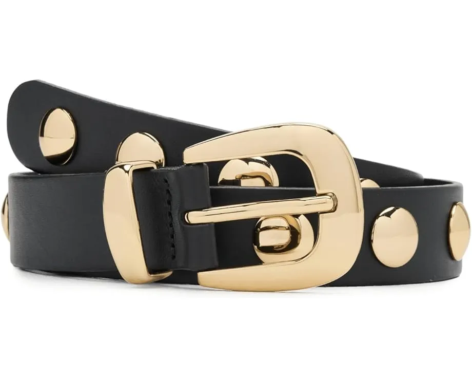 Кожаный ремень Clean Western с клепками из замши Madewell