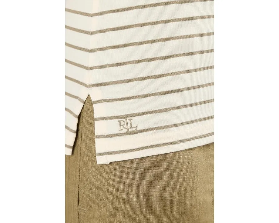 Футболка Petite Striped Stretch Cotton Boatneck Tee от Lauren Ralph Lauren