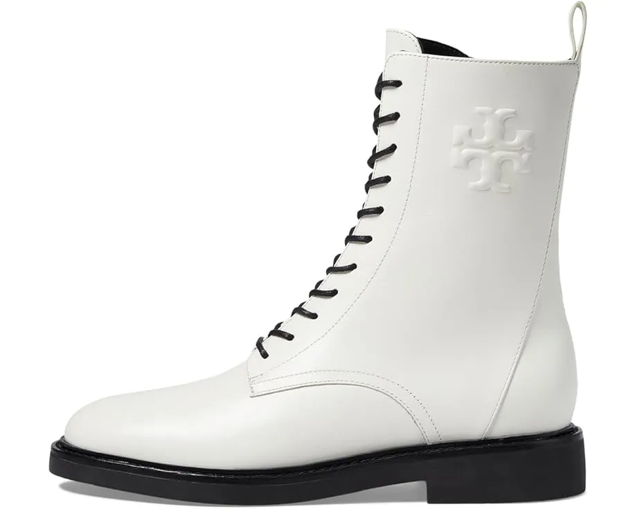 Ботинки Tory Burch Double T Combat с молнией сбоку и квадратным каблуком