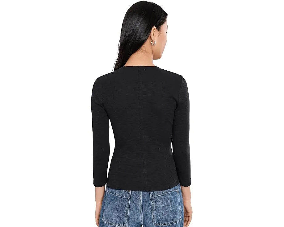 Блуза Lilla P с запахом и рукавом 3/4 из рубчатого слаба