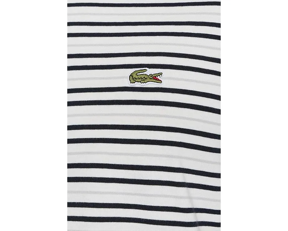 Футболка Lacoste из хлопка в полоску с вышитым логотипом