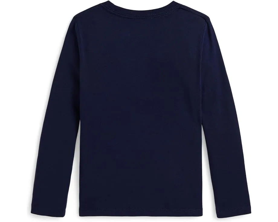 Детская футболка с длинным рукавом из хлопка с принтом собаки Polo Ralph Lauren